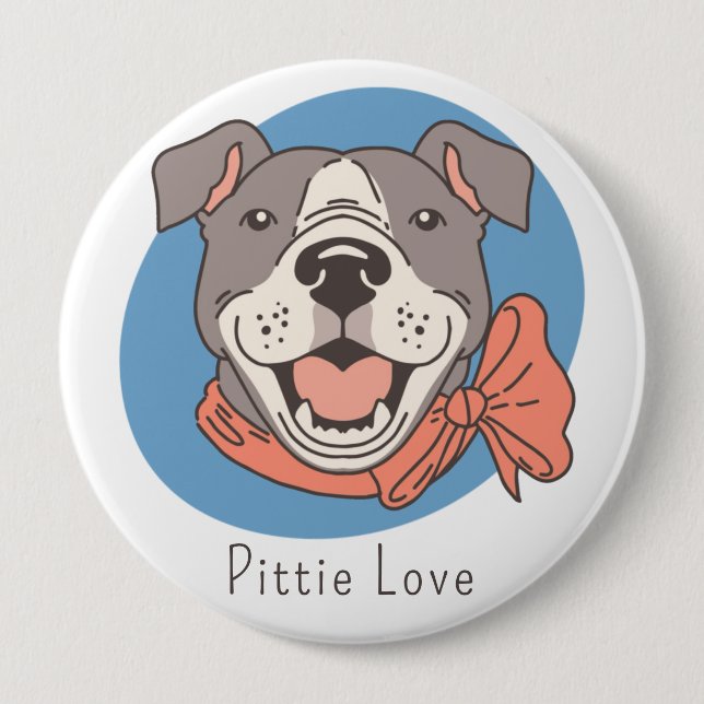Cute Pit Bull 10 Cm Round Badge (Front)