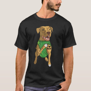 Cute Pit Bull Dog Tattoo I Love Mum Pitbull Dog T-Shirt