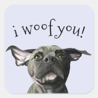 Cute Pit Bull Dog Wiggly Ears | i woof you