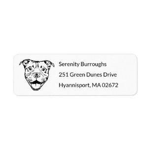 Cute Pit Bull Lover Pittie Pitbull Love Puppy Dog Return Address Label