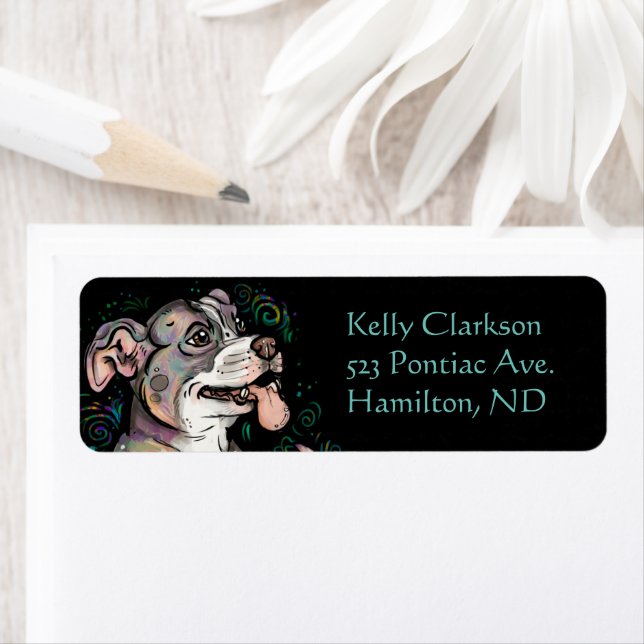 Cute Pit Bull Return Address Label (Insitu)