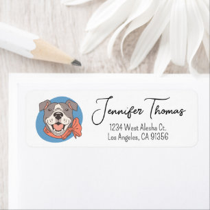 Cute Pit Bull Return Address Label
