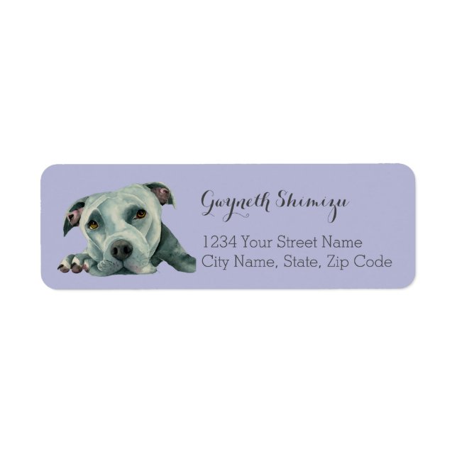 Cute Pit Bull Terrier Dog Return Address Label (Front)