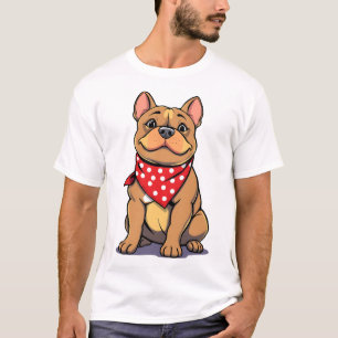 Cute Pitbull Bulldog with Bandana Funny Dog Lover T-Shirt