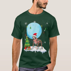 Cute Pitbull Christmas Dog Lights Lover Tee 