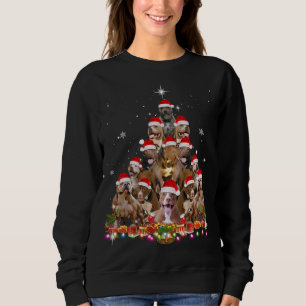 Cute Pitbull Christmas Tree Dog Santa Xmas Funny P Sweatshirt