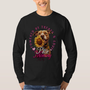 Cute Pitbull Mummy Sunflower Pittie Mama Pit Bull T-Shirt