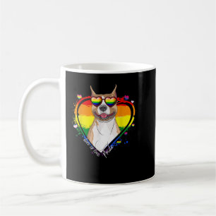 Cute Pitbull Rainbow Heart Gay Pride LGBT Tshirt D Coffee Mug