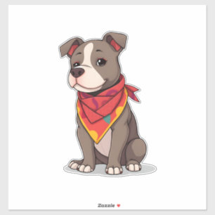 Cute Pitbull with Bandanna Adorable Dog Lover Gif