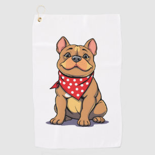 Cute Pitbull with Bandanna  Adorable Dog Lover Gif Golf Towel