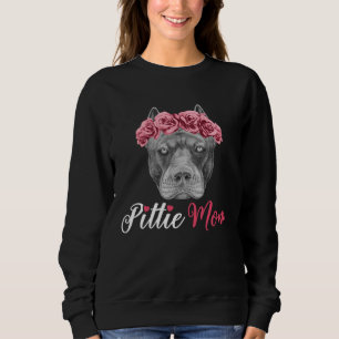 Cute Pittie Mom for Pitbull Mom Dog  Mothers Day Sweatshirt