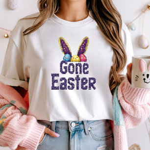 Cute Pixel Art Bunny Gamer Tee; Gone Easter Gaming T-Shirt