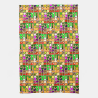 Cute Pixel Art Fruit & Vegetable Kitchen Towel