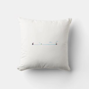 Cute Pixel Art Pirate Ship Chase Merchant Ship Cushion