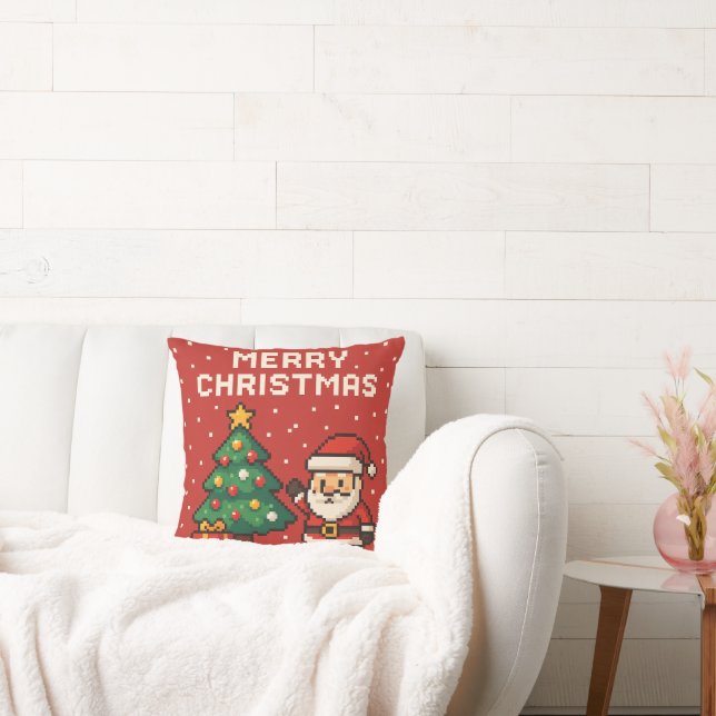 Cute pixel art Santa Claus Cushion (Couch)