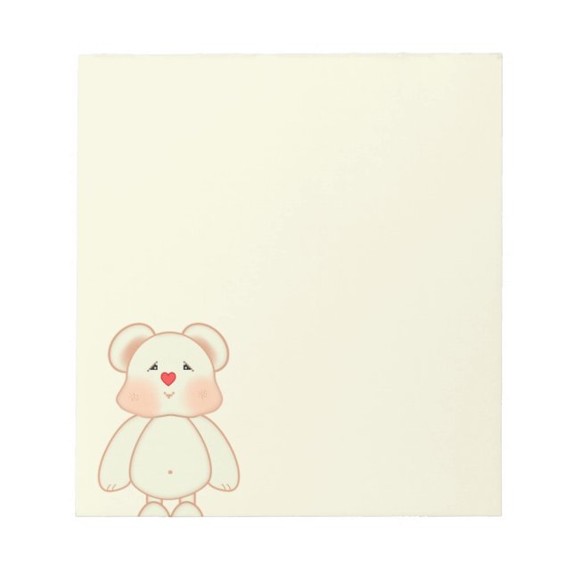 Cute Pixel Drawing Bear Notepad (Front)