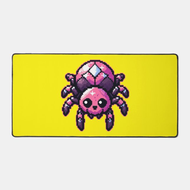 Cute Pixel Spider Desk Mat (Front)
