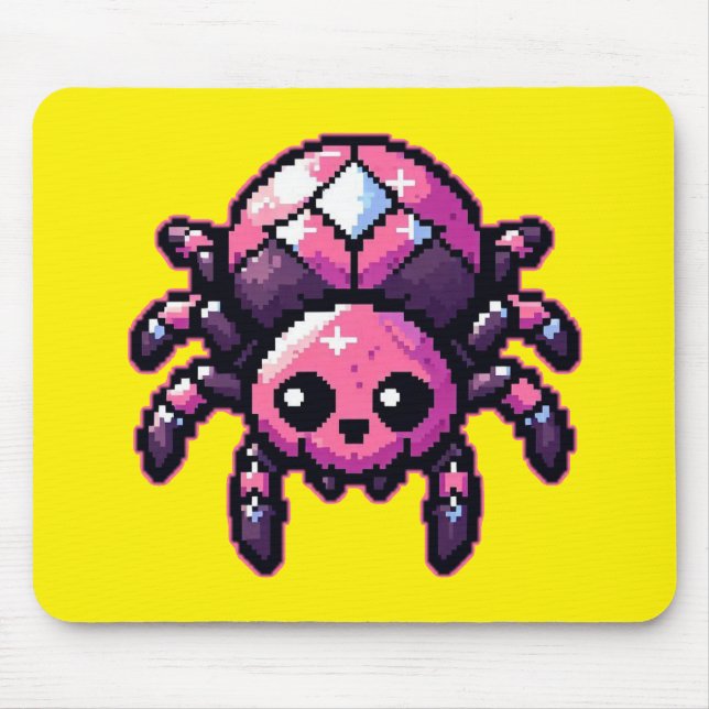 Cute Pixel Spider Mouse Pad (Front)