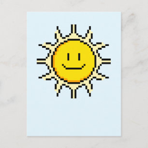 Cute Pixel Sun Postcard