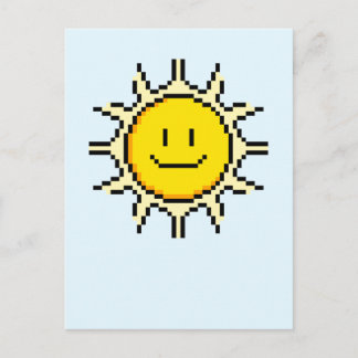 Cute Pixel Sun Postcard