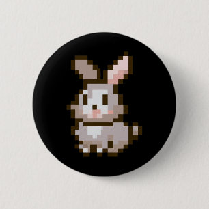 Cute Pixelated Easter Video Game Easter Bunny Gami 6 Cm Round Badge