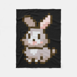 Cute Pixelated Easter Video Game Easter Bunny Gami Fleece Blanket