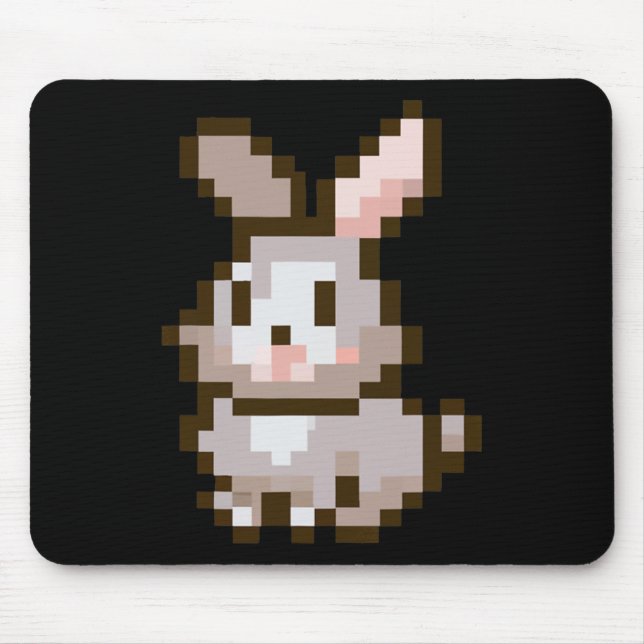 Cute Pixelated Easter Video Game Easter Bunny Gami Mouse Pad (Front)