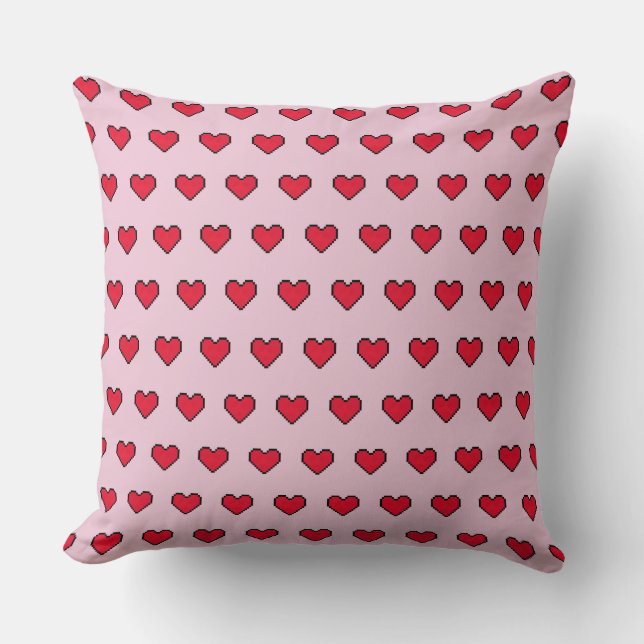 Cute pixelated heart shape cushion (Front)