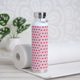 Cute pixelated heart shape  water bottle