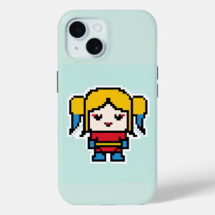 Cute pixeled bad girl iPhone 15 case