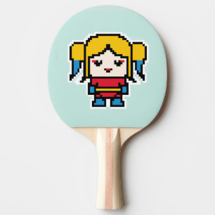 Cute pixeled bad girl ping pong paddle