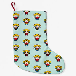 Cute pixeled bad girl small christmas stocking