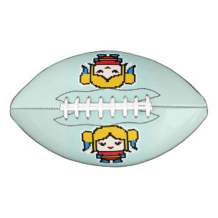 Cute pixeled bad girl throw pillow pocket watch football