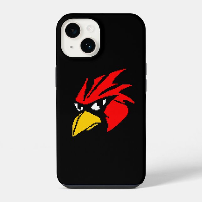 Cute pixeled bird face iPhone case (Back)