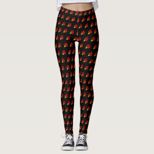 Cute pixeled bird face leggings