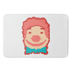 Cute pixeled clown face  bath mat