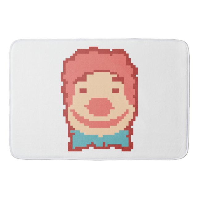 Cute pixeled clown face  bath mat (Front)