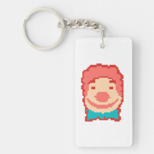 Cute pixeled clown face  key ring