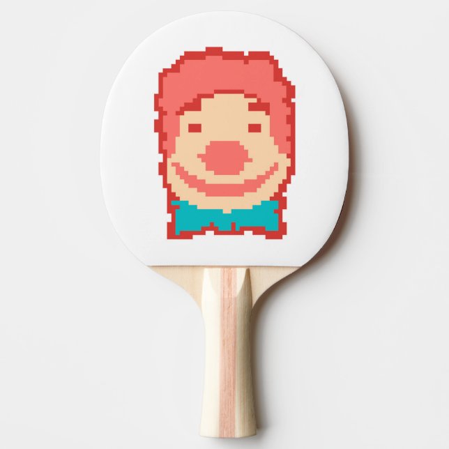 Cute pixeled clown face  ping pong paddle (Front)