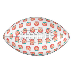Cute pixeled clown face  throw pillow football