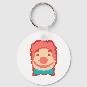 Cute pixeled clown face  throw pillow key ring