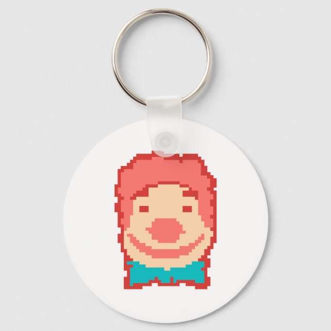 Cute pixeled clown face  throw pillow key ring (Front)