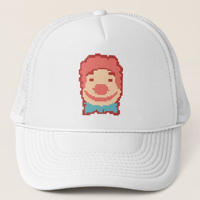 Cute pixeled clown face  trucker hat (Front)
