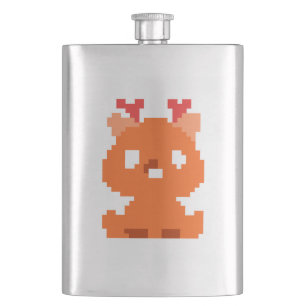 Cute pixeled deer baby hip flask