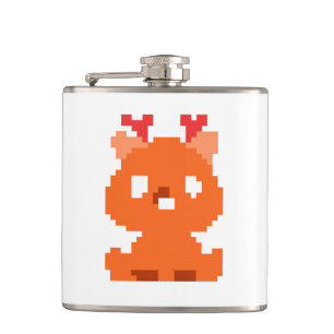 Cute pixeled deer baby hip flask