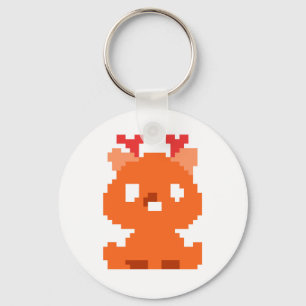 Cute pixeled deer baby key ring