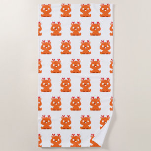 Cute pixeled deer baby playing cards watch beach towel