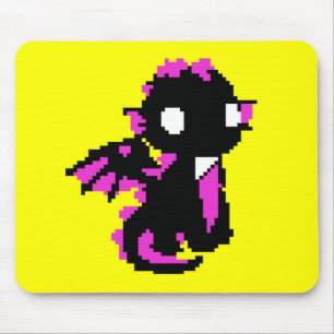 Cute pixeled dragon baby wrapping paper mouse pad