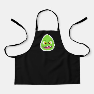 Cute pixeled egg monster apron