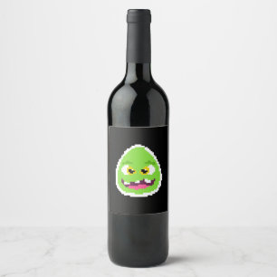 Cute  pixeled egg monster coffee mug drawstring ba wine label